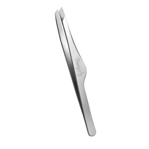 Пинцет для бровей скошенный BeautySky Silver серебро (ручная заточка)